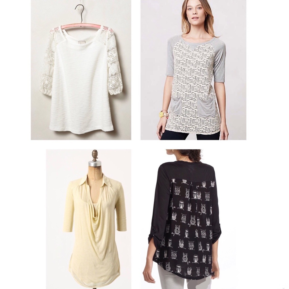 Anthropologie XS Bundle of 4 Tops
